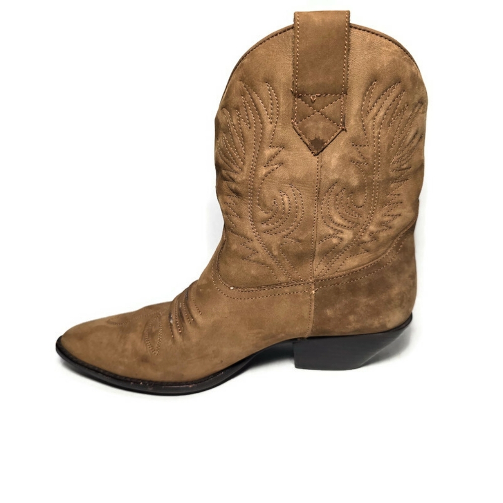 SABREE Laurie Women's Tan Western Ankle Cowboy Boots Leather Brazil - Picture 6 of 12